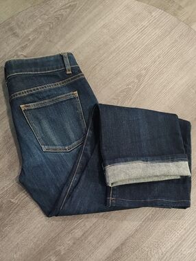 Talbots Women's Boot Cut Jeans in Dark Blue Denim